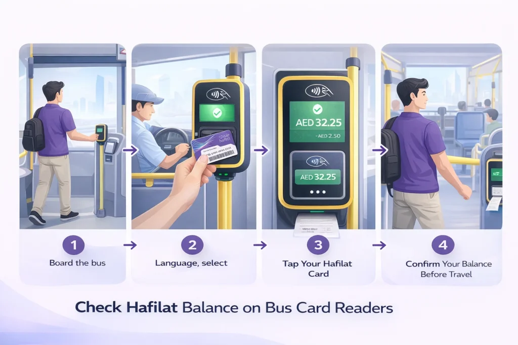 Check Hafilat Balance on Bus Card Readers