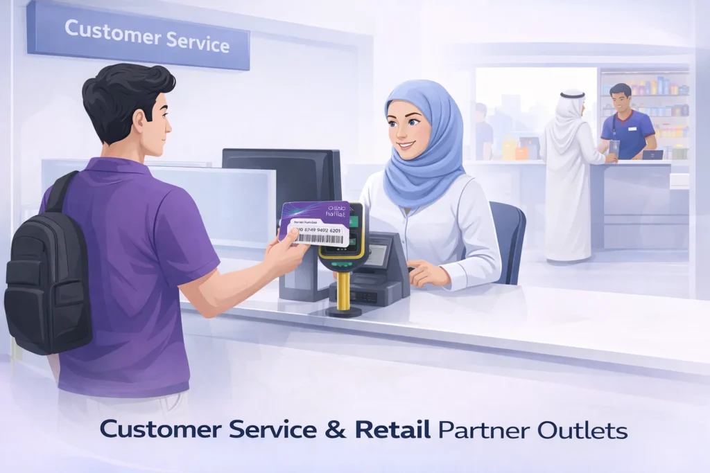 Hafilat Balance Check at Service Center