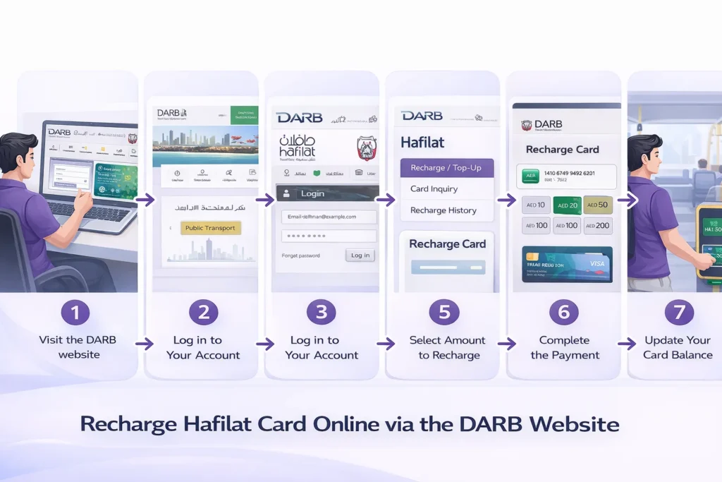 Recharge Hafilat Card Online via the DARB Website