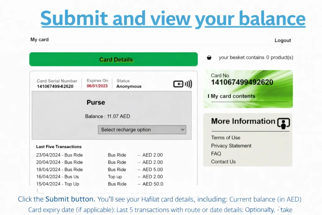 submit and view your balance