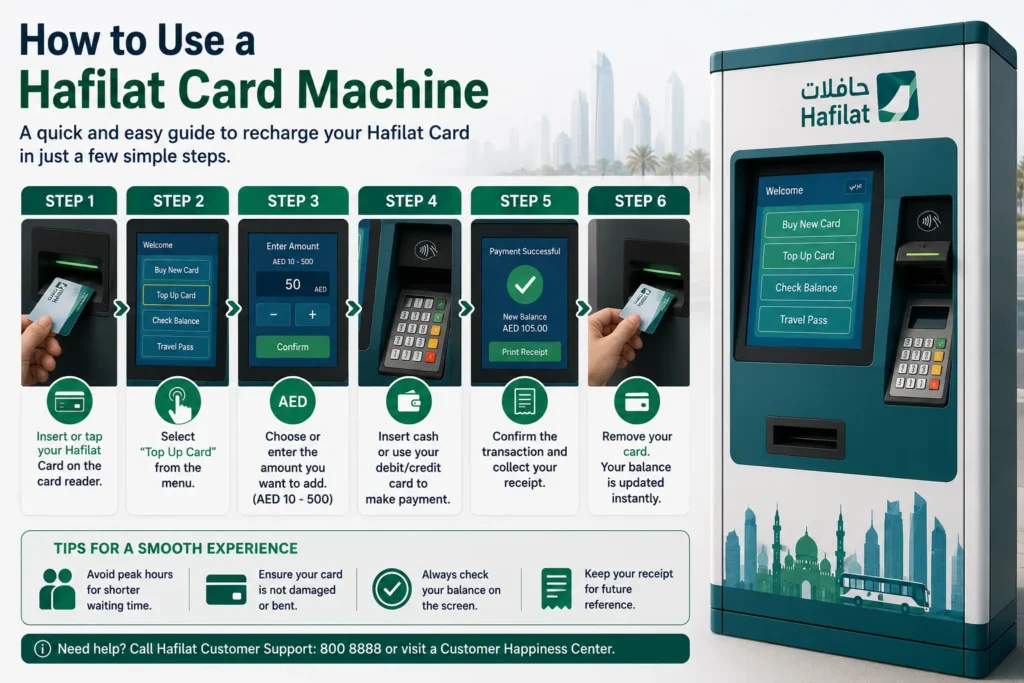How to Use a Hafilat Card Machine